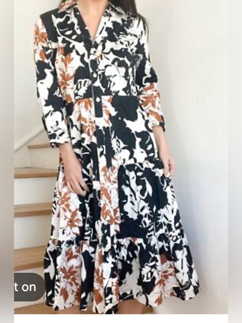 Soft Surroundings Floral Button-Front Tiered Maxi Dress - 100% Cotton size 1X
